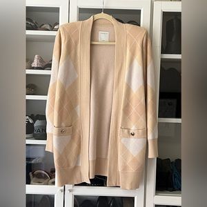 Sandro Glenda Diamond Cardigan Beige excellent worn once